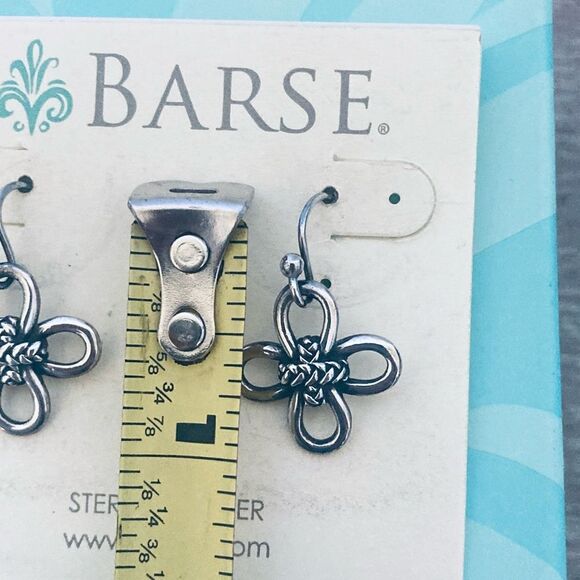 Barse Jewelry Sterling Silver Loop Cross Earrings - Picture 2 of 2